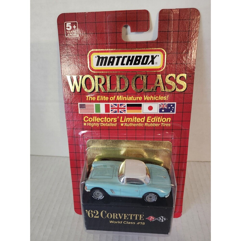 NIP Matchbox 1991 World Class '62 Corvette Aqua Series III #18